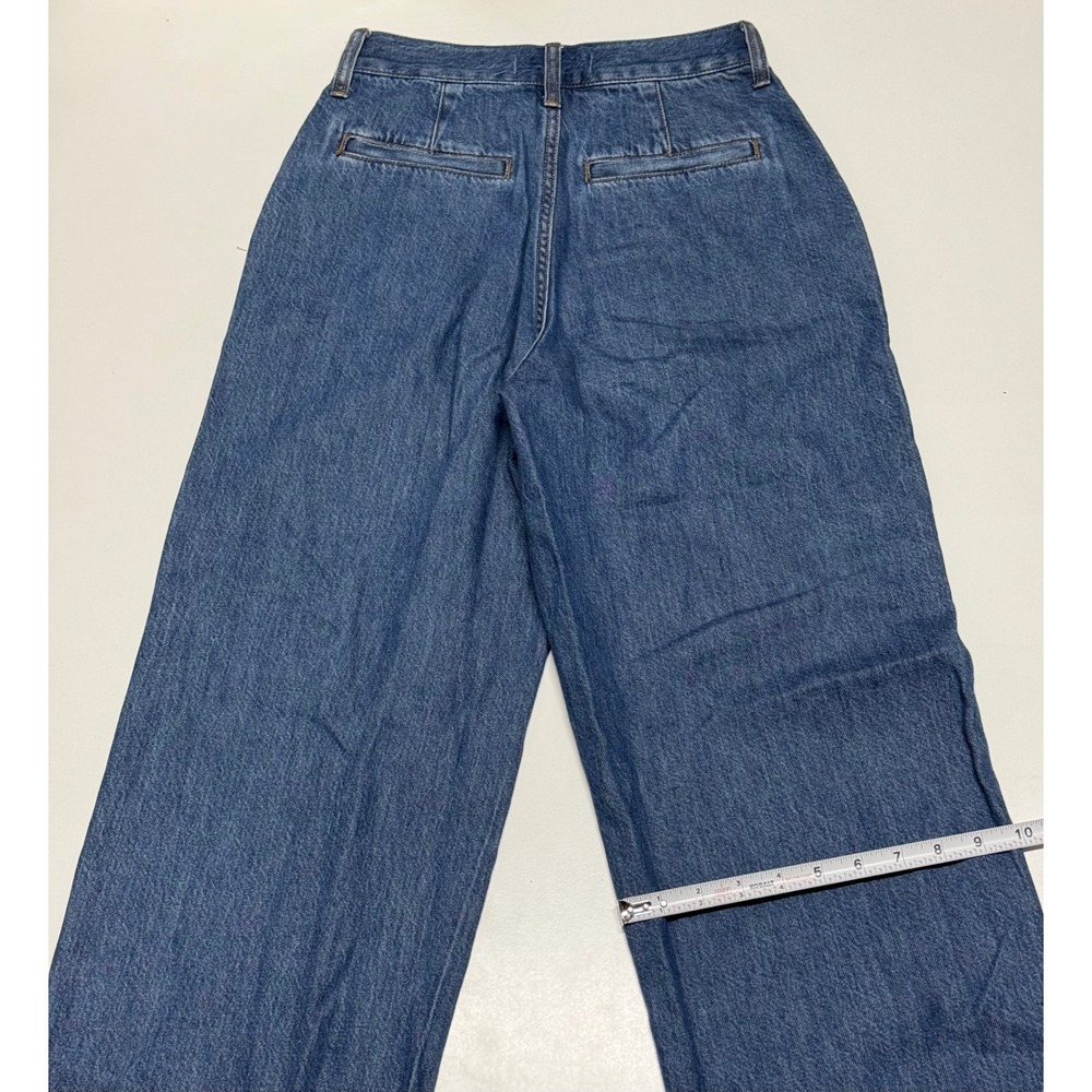 Madewell Baggy Straight Jeans Pleated High Rise Medium‎ Wash Denim 23 - Picture 6 of 6